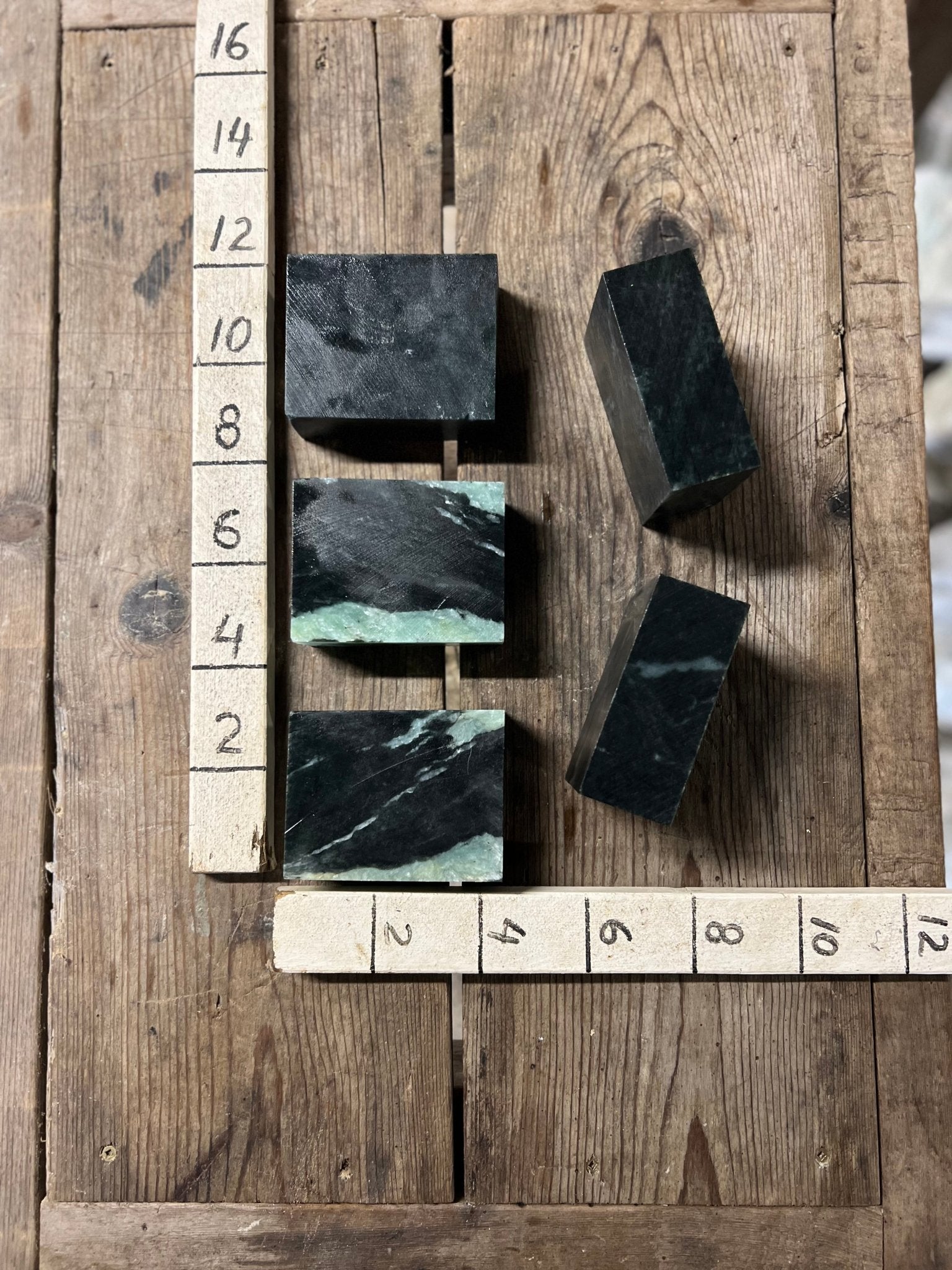 5 pack of 2lb Indian Green Soapstone Block 4x3.5x1.5 - Gian Carlo Artistic Stone