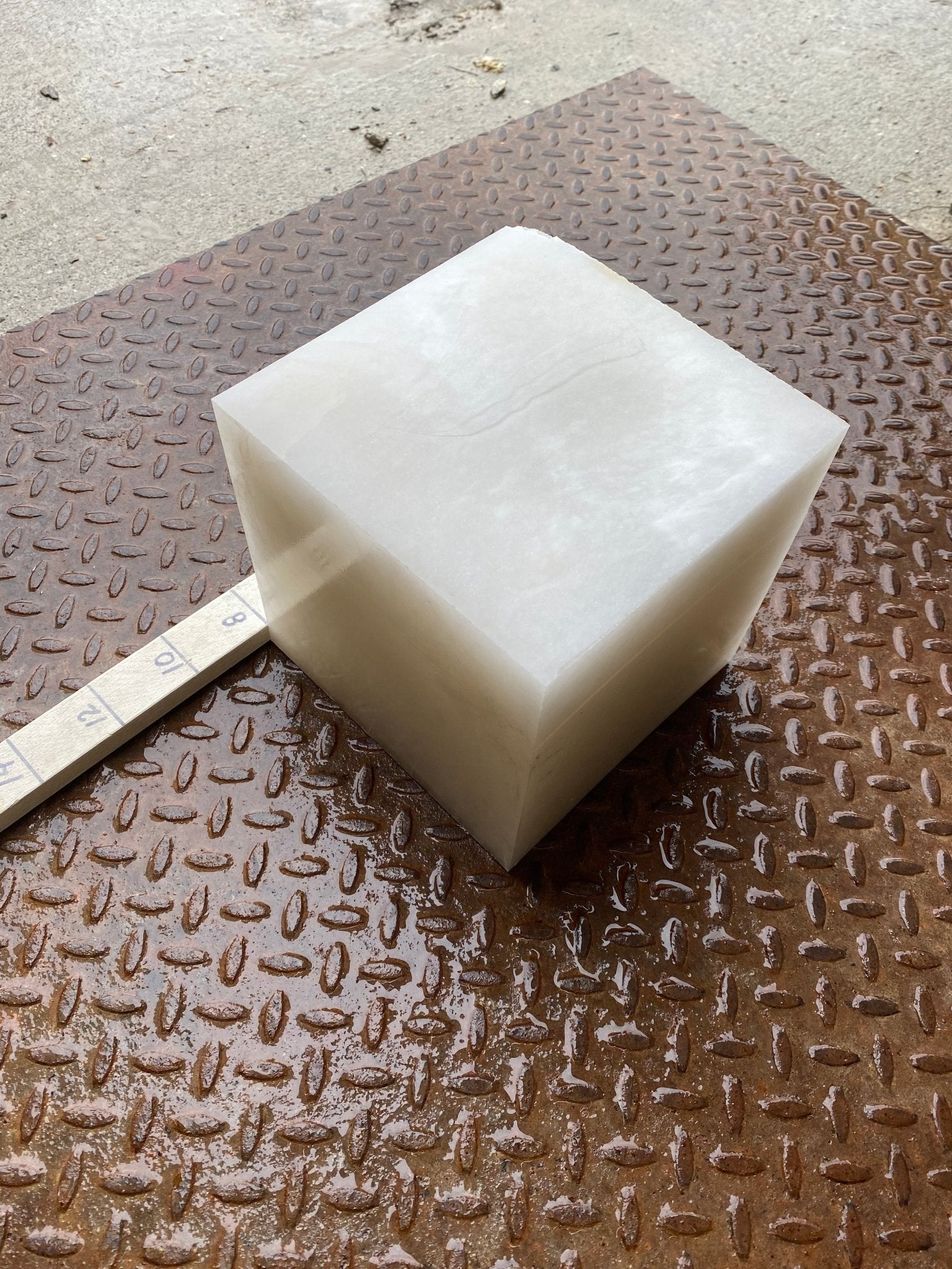 Translucent White Spanish Alabaster 45LBS 8x8x8 Block - Gian Carlo Artistic Stone