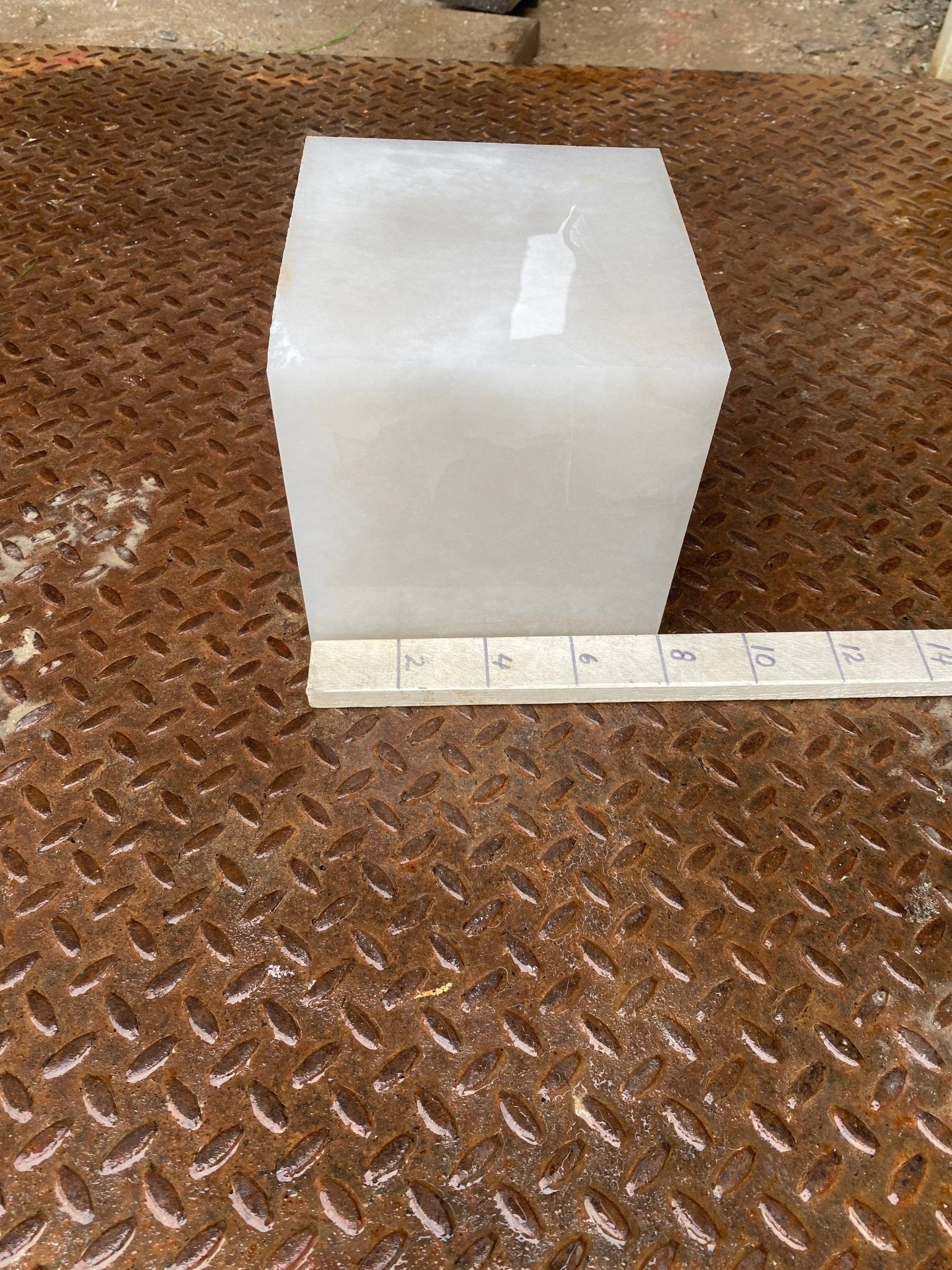 Translucent White Spanish Alabaster 45LBS 8x8x8 Block - Gian Carlo Artistic Stone